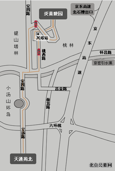 炎黄陵园路线图